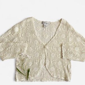 SOLDVintage white crochet cardiganSOLD
